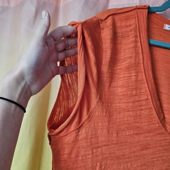 Free People Orange We The Free Tiered Swing Tunic - Picture 3 of 6